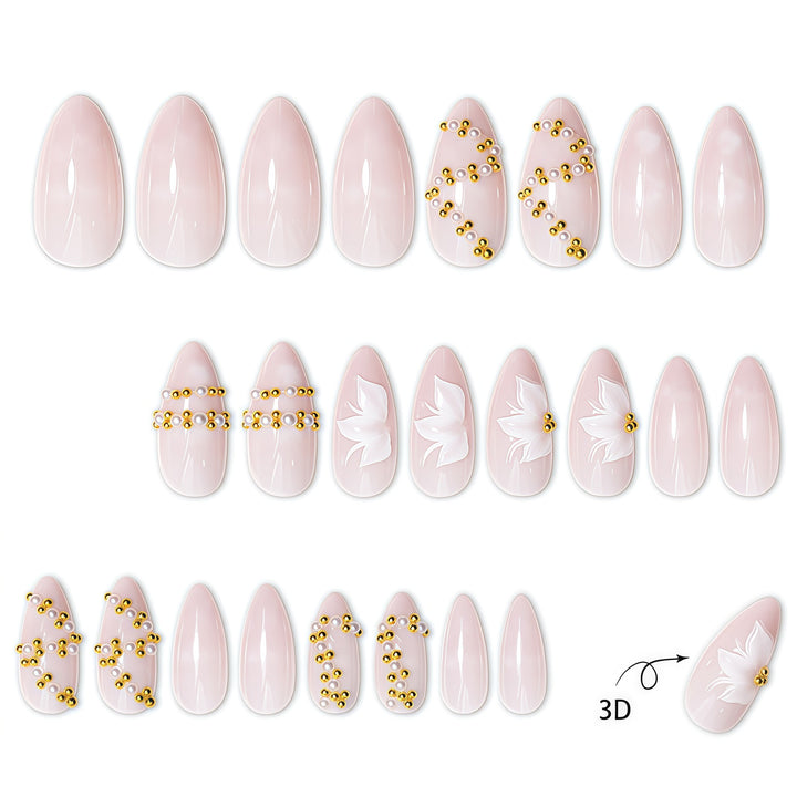 Elegant 3D Floral Nail Art Design Bowlift