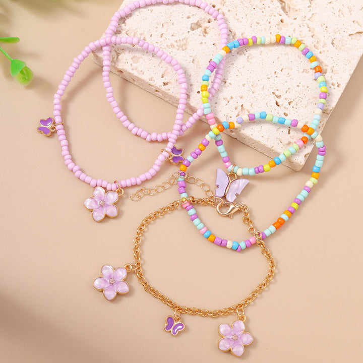 Floral Charm Bracelet Set Bowlift