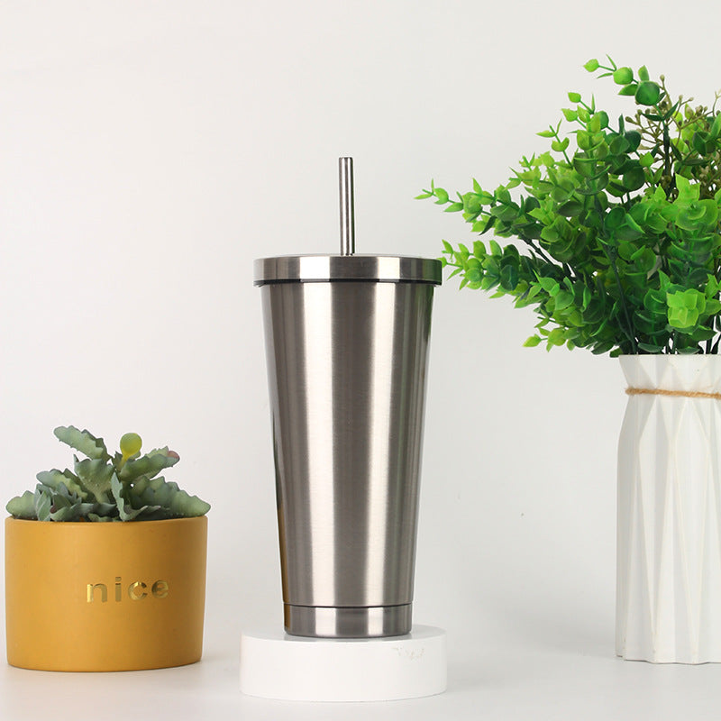Women's stainless steel drinking cup with straw Bowlift
