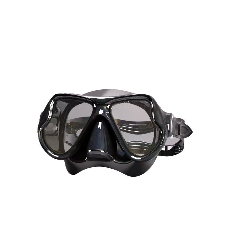 Diving mask with ergonomic design and a flexible snorkel Bowlift