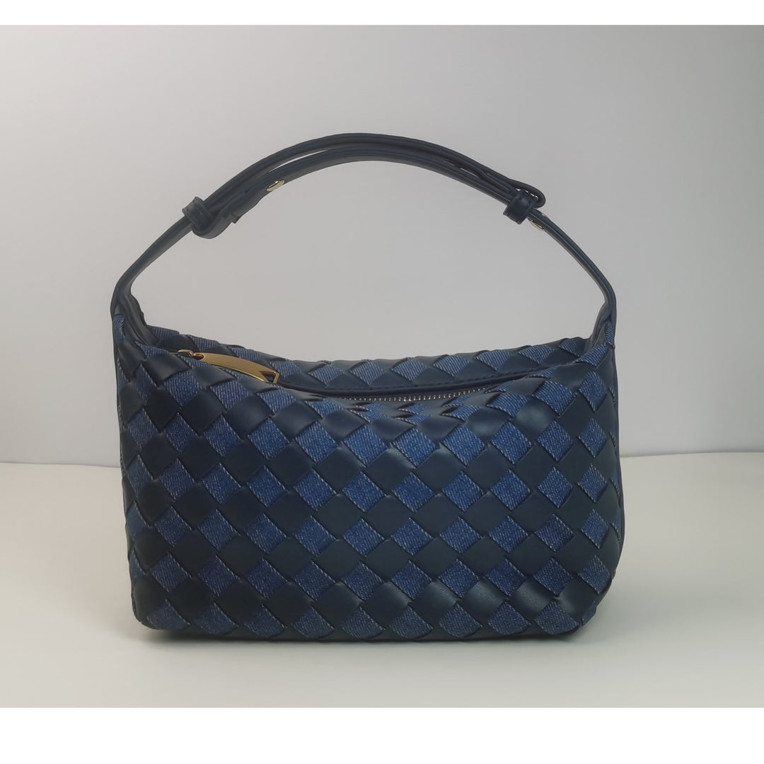 Woven Leather Satchel Bag Bowlift