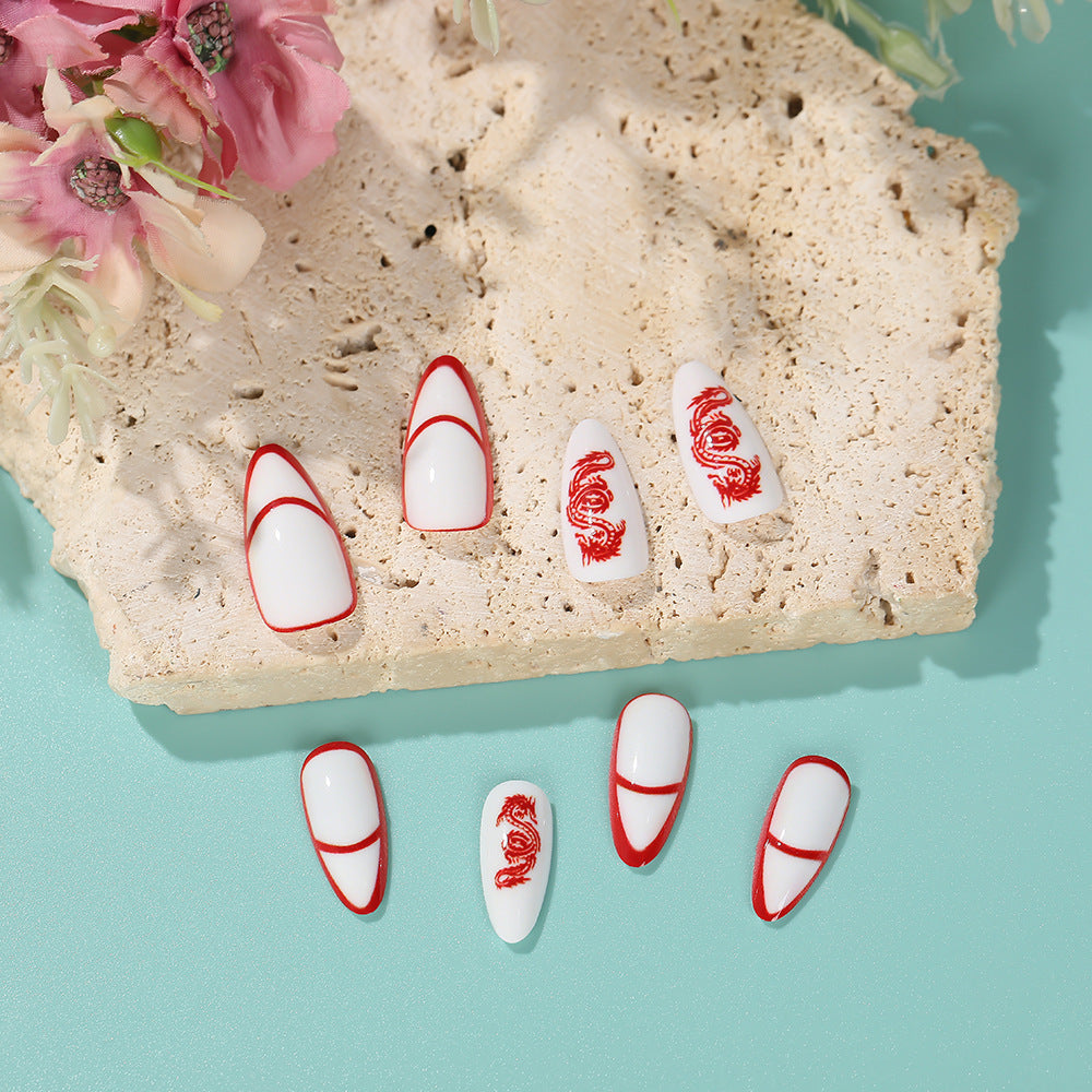 Artistic nails with dragon motif Bowlift