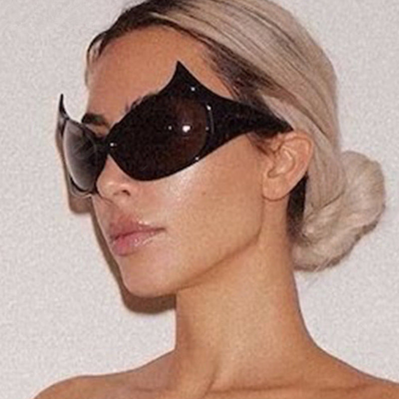 Women futuristic sunglasses with stylish design and protective UV filter Bowlift