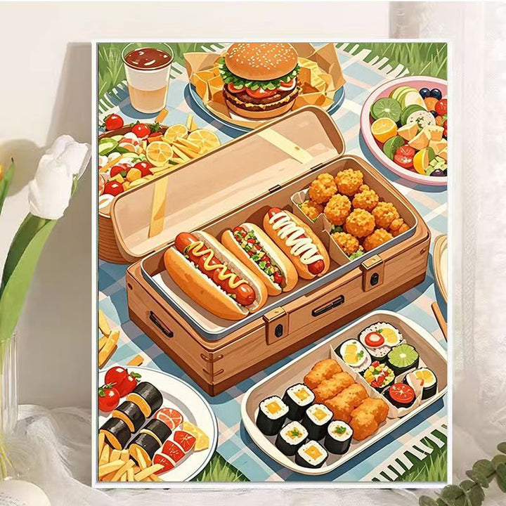 Picnic-Themed Food Illustration Wall Art Bowlift