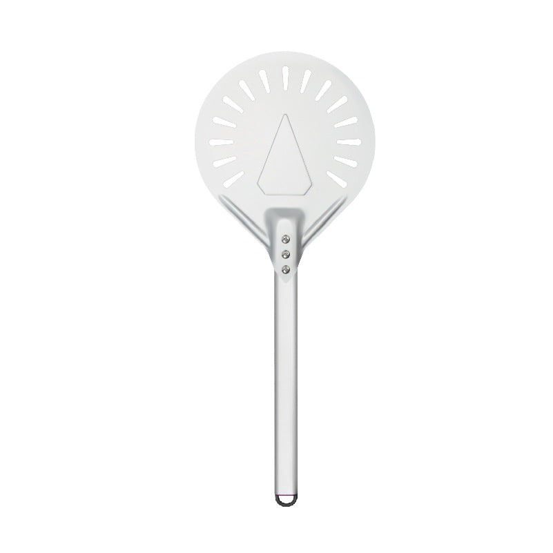 adjustable stainless steel perforated pizza peel and serving spatula with ergonomic handle Bowlift