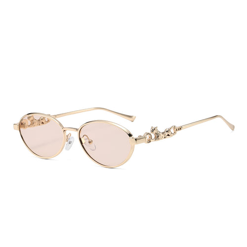 Decorative Oval Frame Sunglasses Bowlift