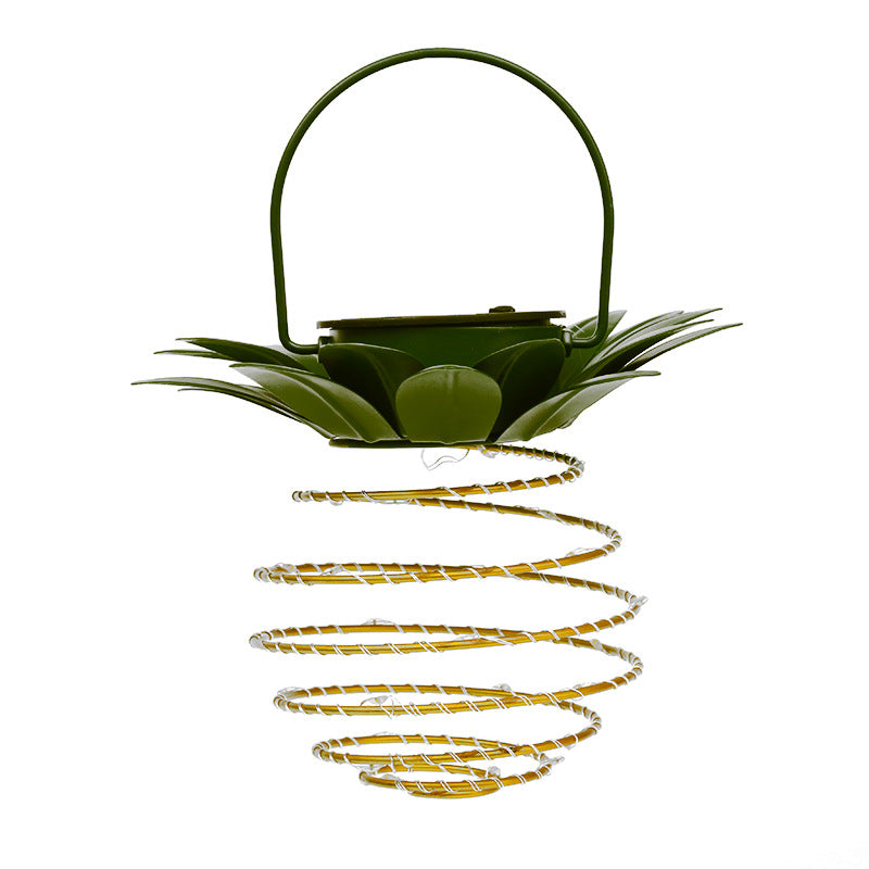 Spiral Pendant LED Hanging Planter Lamp With Faux Tropical Leaf Topper Bowlift