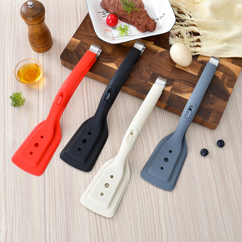 Ergonomic silicone spatula with stainless steel accents Bowlift