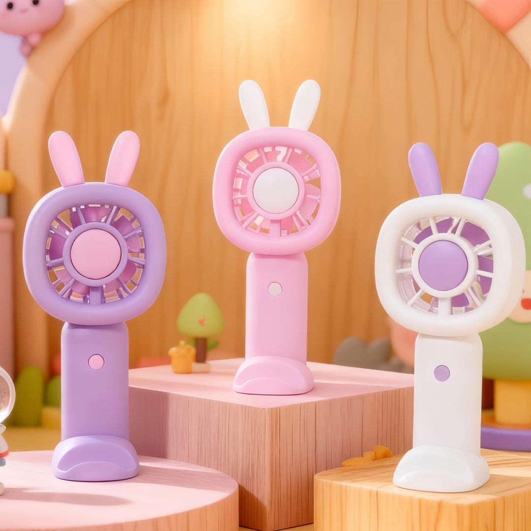 Ladies' portable mini fan in playful bunny design Bowlift