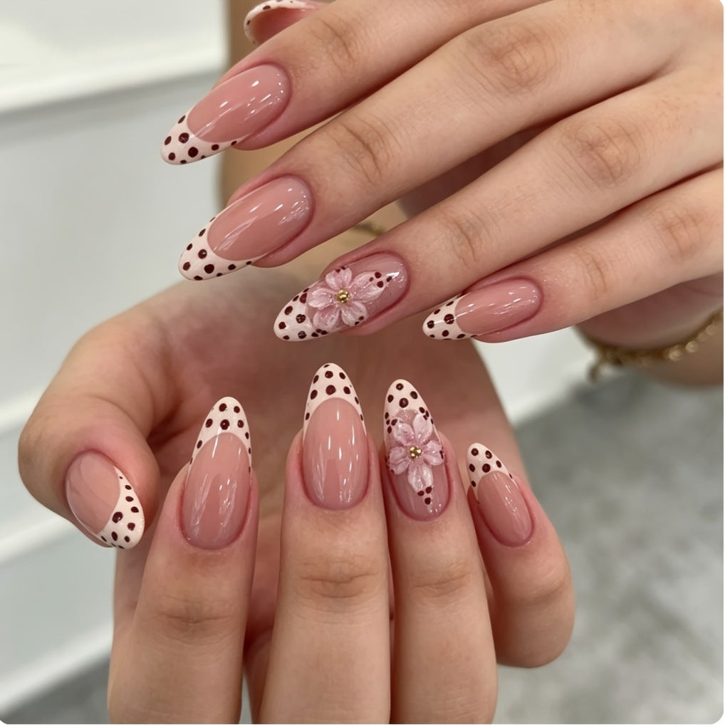 Decorative Floral Press-On Nail Tips Bowlift