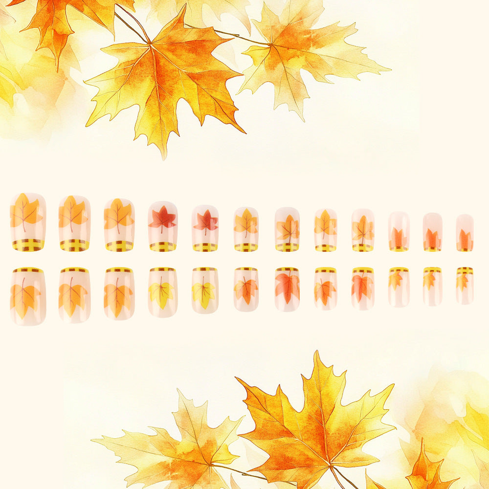 Seasonal Leaf-Themed Press-On Nails Bowlift