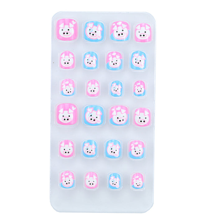 Playful Cartoon Animal Press-On Nail Set Bowlift