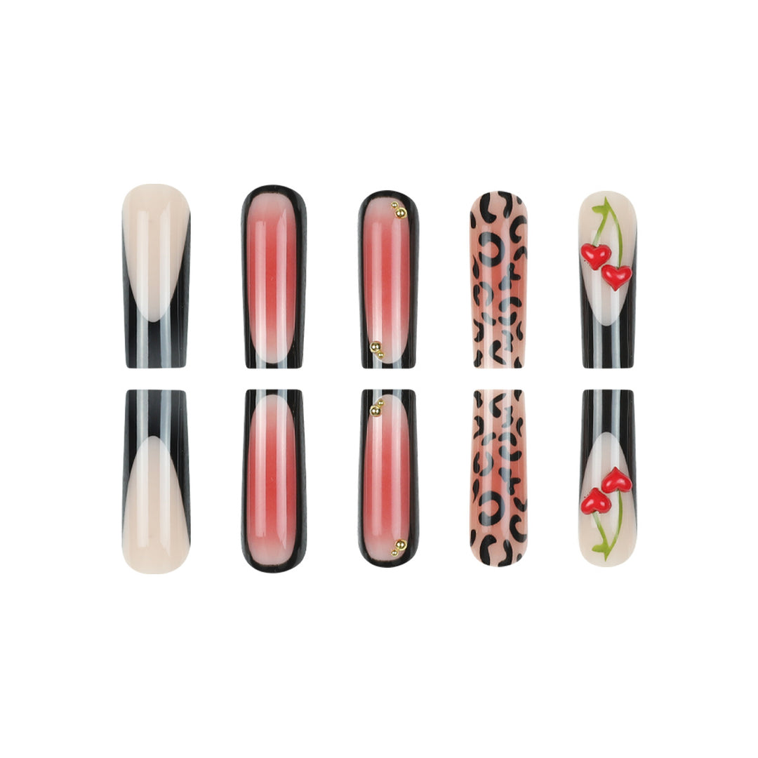 Artistic Long Stiletto Nail Art Set Bowlift