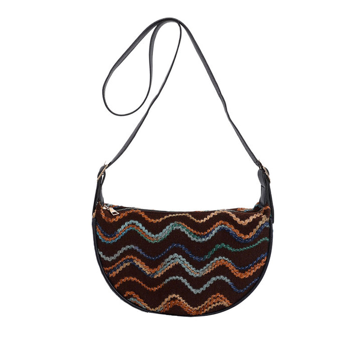 Vintage-Inspired Woven Crossbody Bag Bowlift