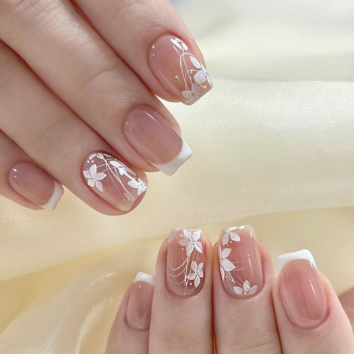 Floral Design Press-On Nail Tips Bowlift