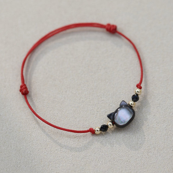 Adjustable Cat-Themed Charm Bracelet Bowlift