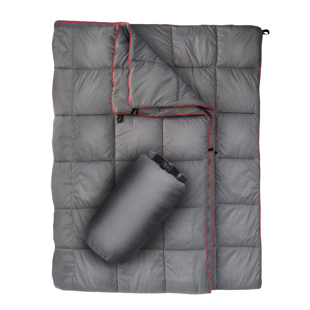 Unisex portable blanket with innovative compression design Bowlift