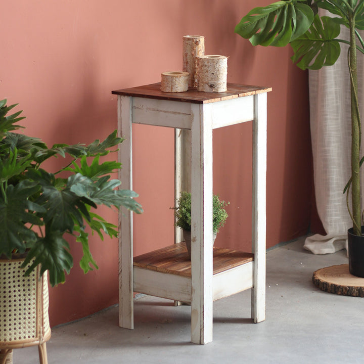Handmade side table made of solid wood Bowlift