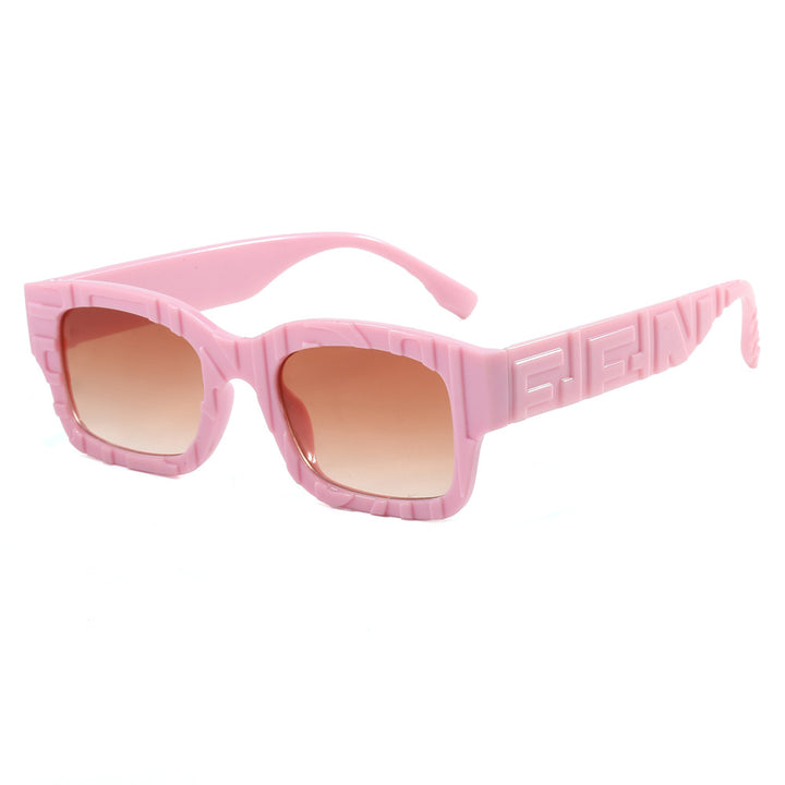 Women's fashionable square sunglasses with textured frame and UV protection Bowlift