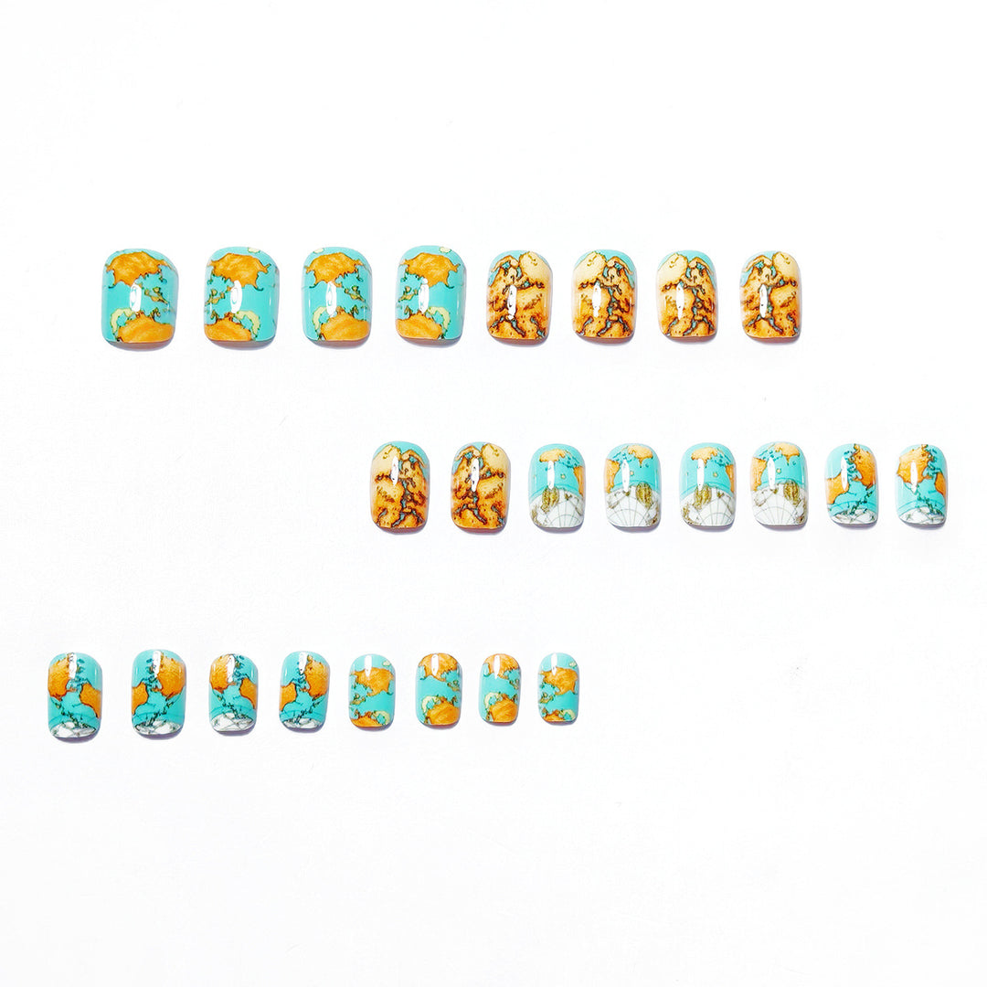Artistic Geographical Nail Art Bowlift