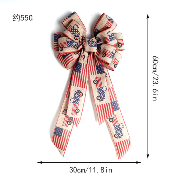 Unisex decorative bow made of ribbon with long ribbons for door and wall Bowlift