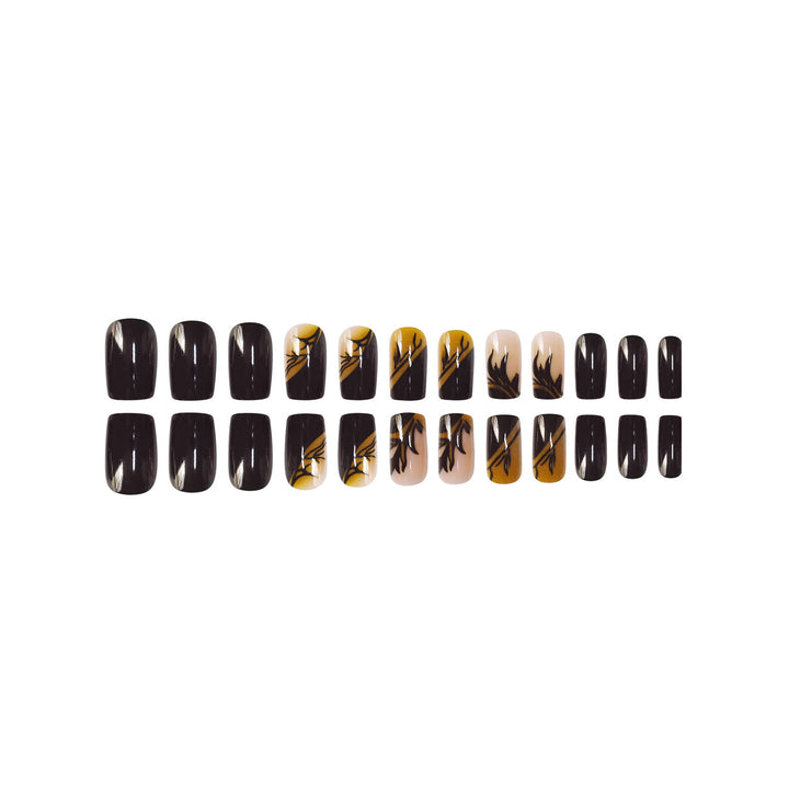 Decorative Glittery Star-Accented Press-On Nail Set Bowlift