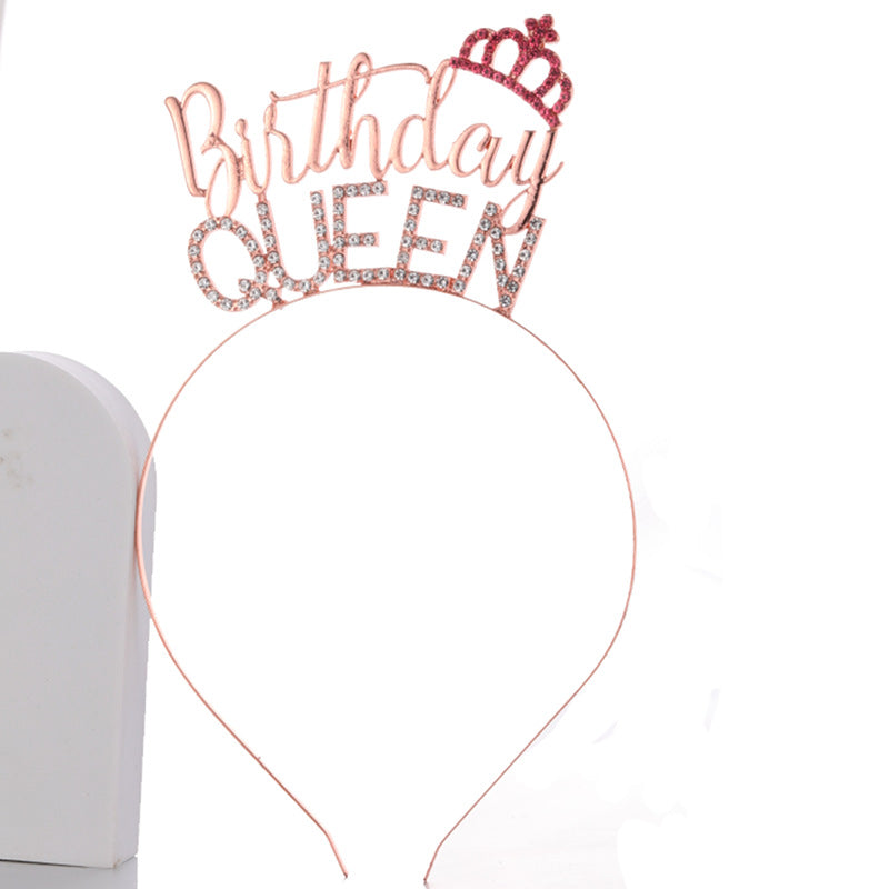 Ladies Glitter Headband with "Birthday Queen" lettering Bowlift
