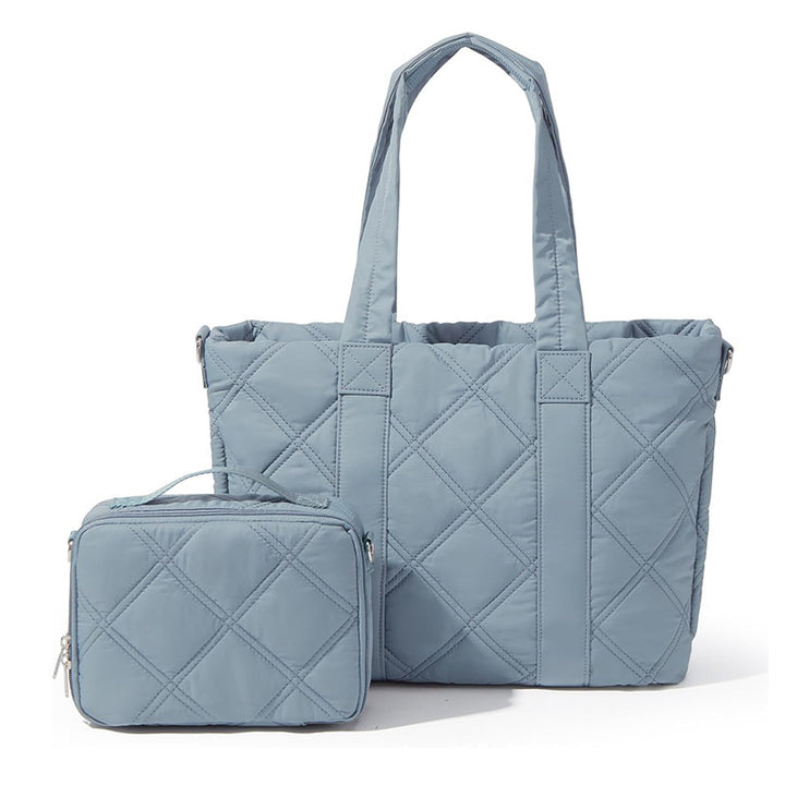Elegant and Versatile Fabric Handbag with Detachable Cosmetic Bag Bowlift