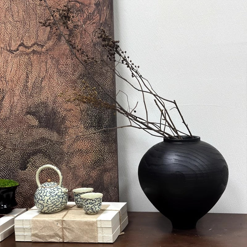 Elegant Artisan Decorative Wooden Vase