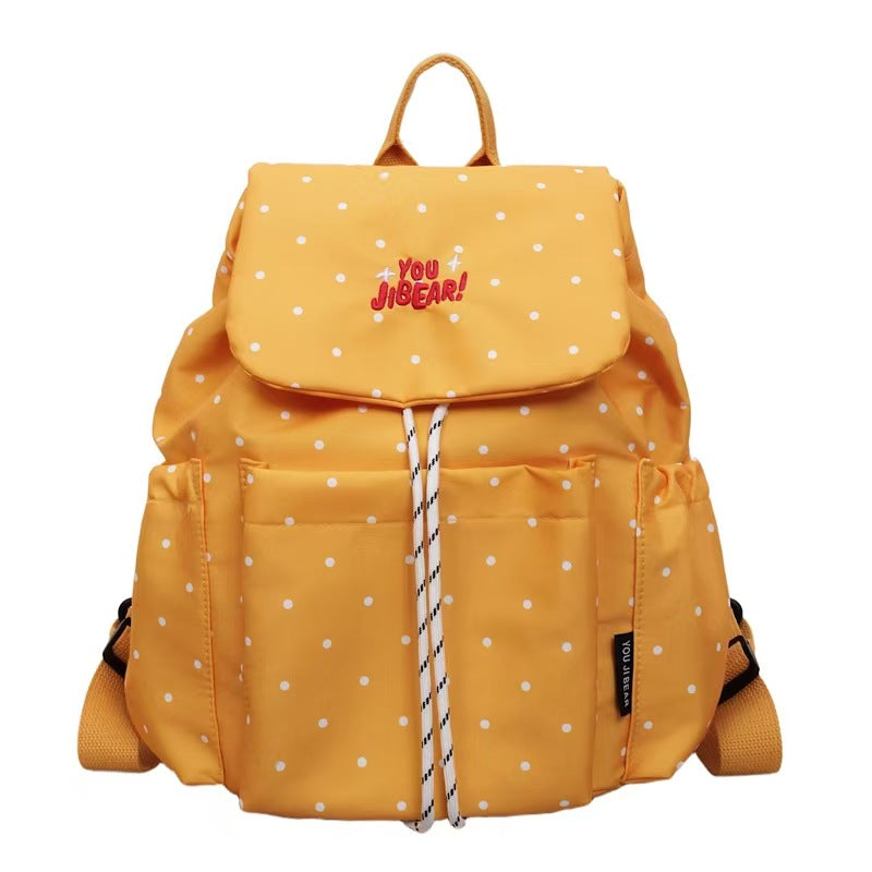 Polka Dot Textured Backpack Bowlift