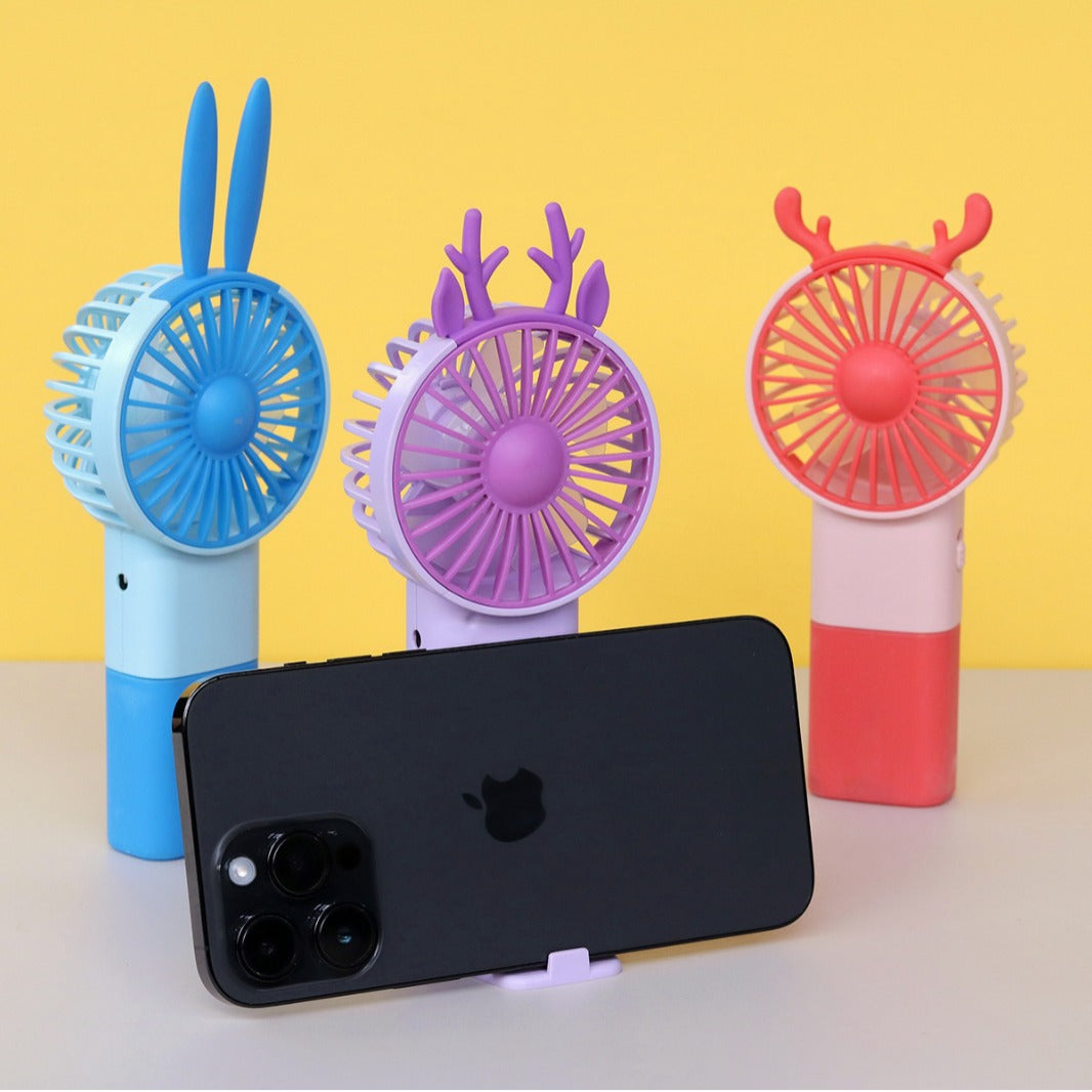 Unisex Portable Hand Fan in Playful Cat Design Bowlift