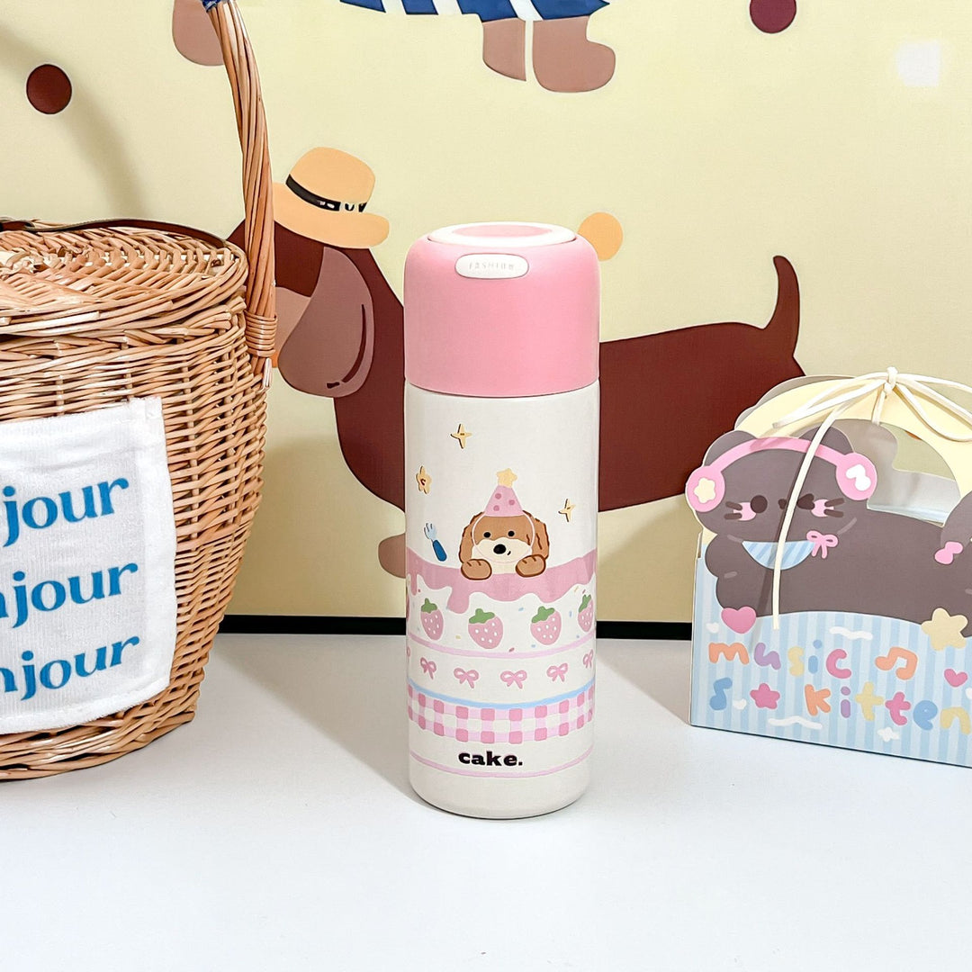 Women's Insulated Drinking Bottle with Cheerful Animal Design Bowlift