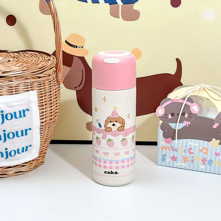 Women's Insulated Drinking Bottle with Cheerful Animal Design Bowlift