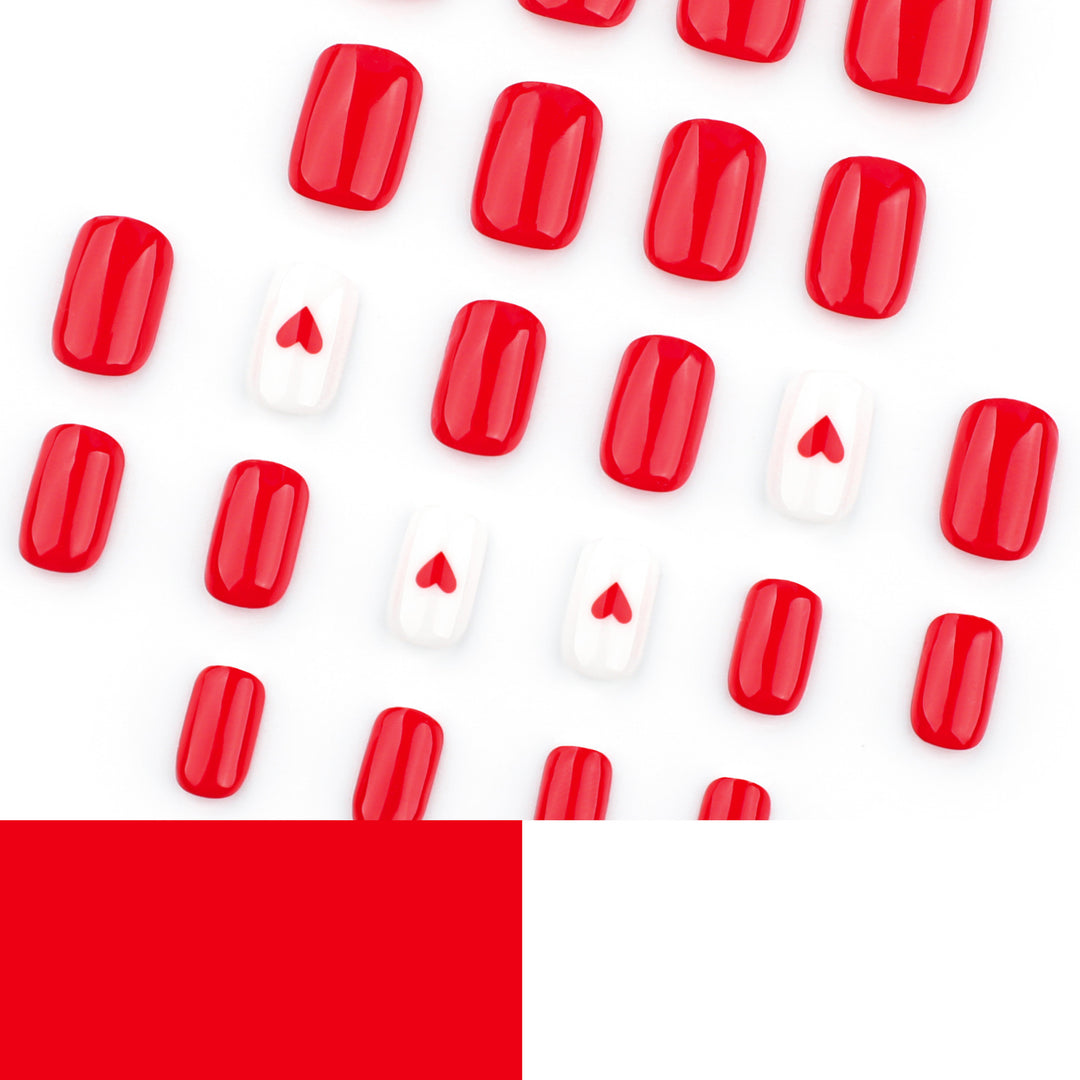 Heart-Embellished Premium Press-On Nail Set Bowlift