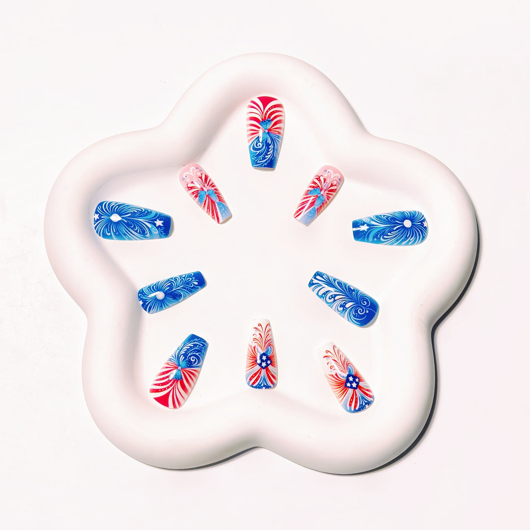 Patriotic Nail Art Design Bowlift