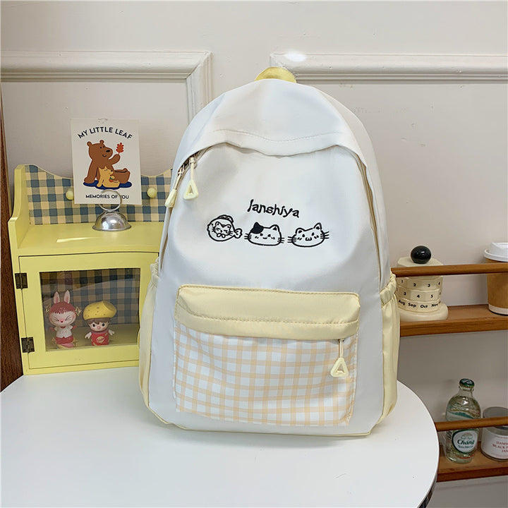 Cute Cat-Themed Casual Backpack