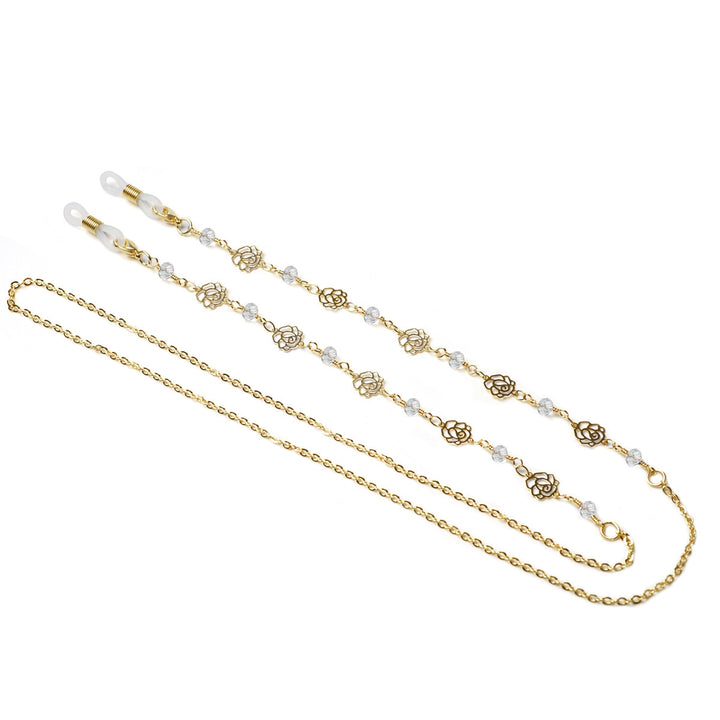 Fashionable glasses holder chain with floral design Bowlift