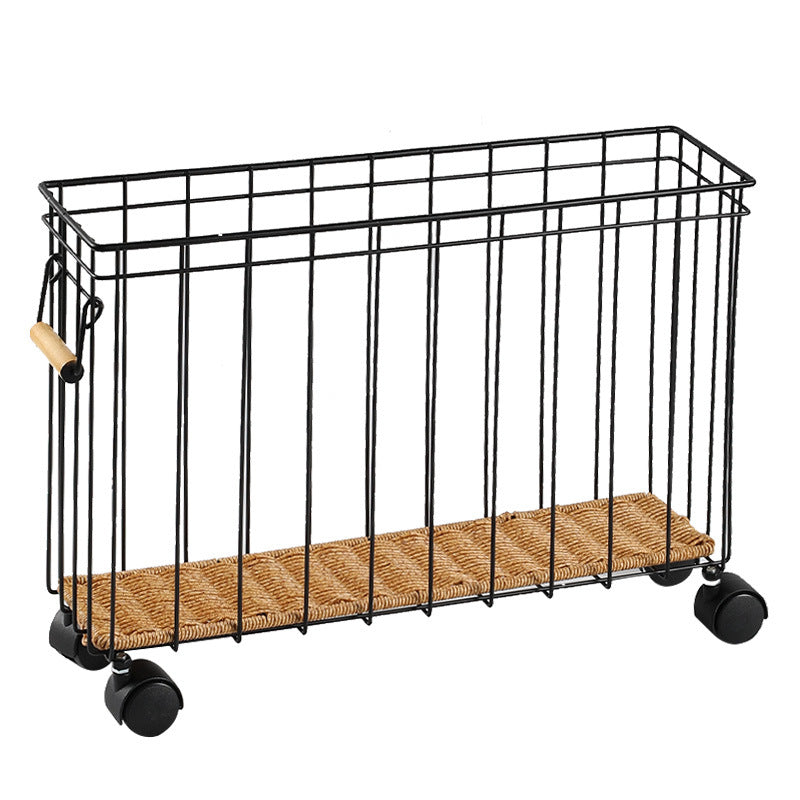 Rolling Wicker Storage Cart Bowlift