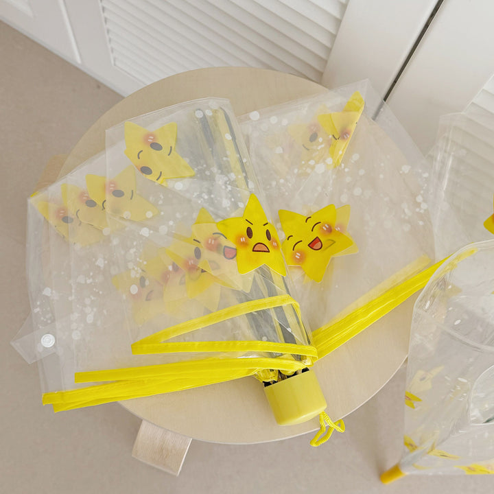 Ladies foldable umbrella with particularly playful star design Bowlift