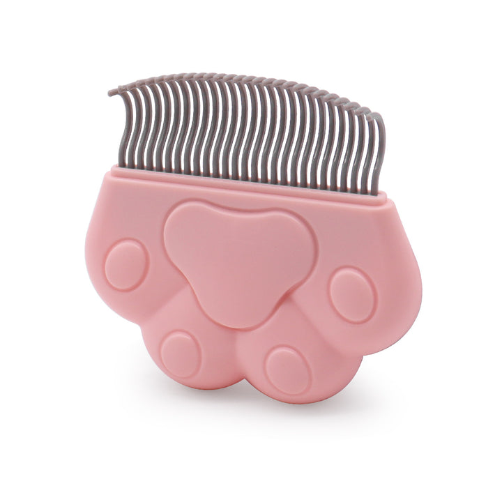 Pet Grooming Silicone Paw-Grip Flea and Deshedding Comb with Flexible Metal Teeth Bowlift
