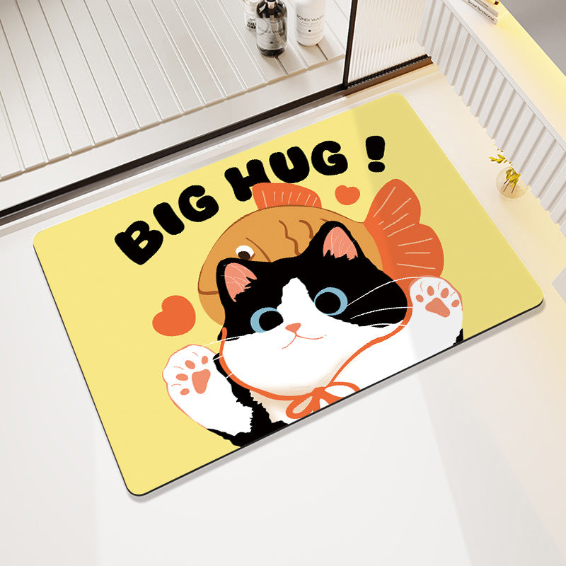 Cute Cartoon Pet-Themed Bath Mat Bowlift
