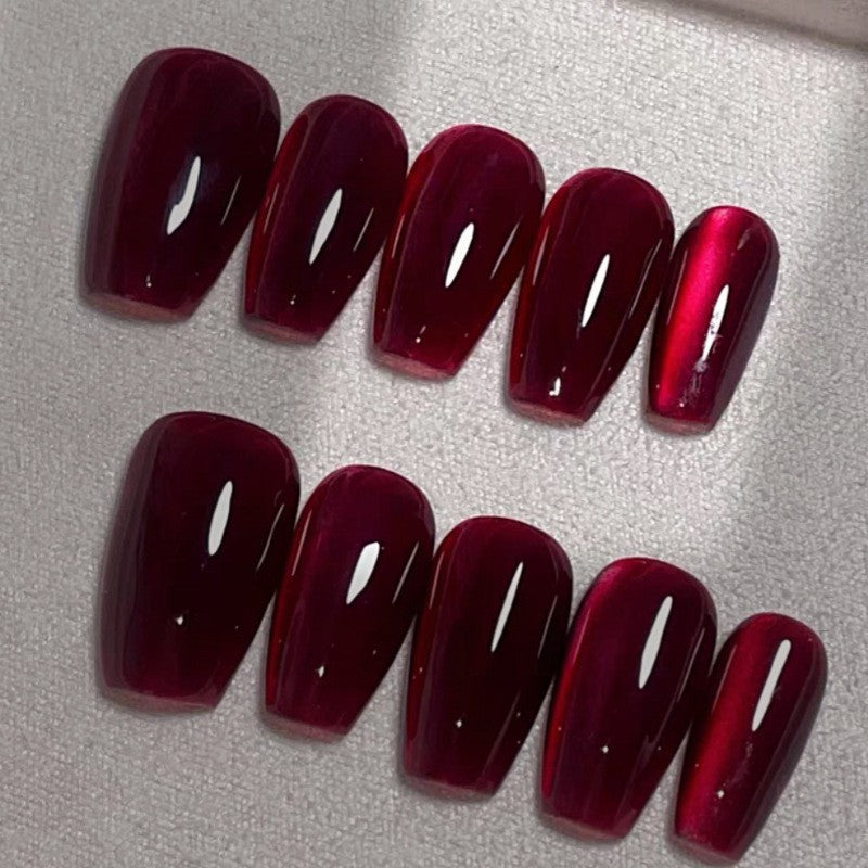 High-Gloss Almond-Shaped Press-On Nail Set Bowlift