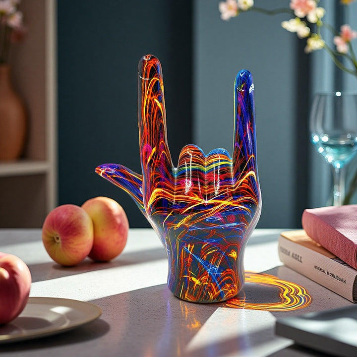 Colorful Hand Sculpture Bowlift