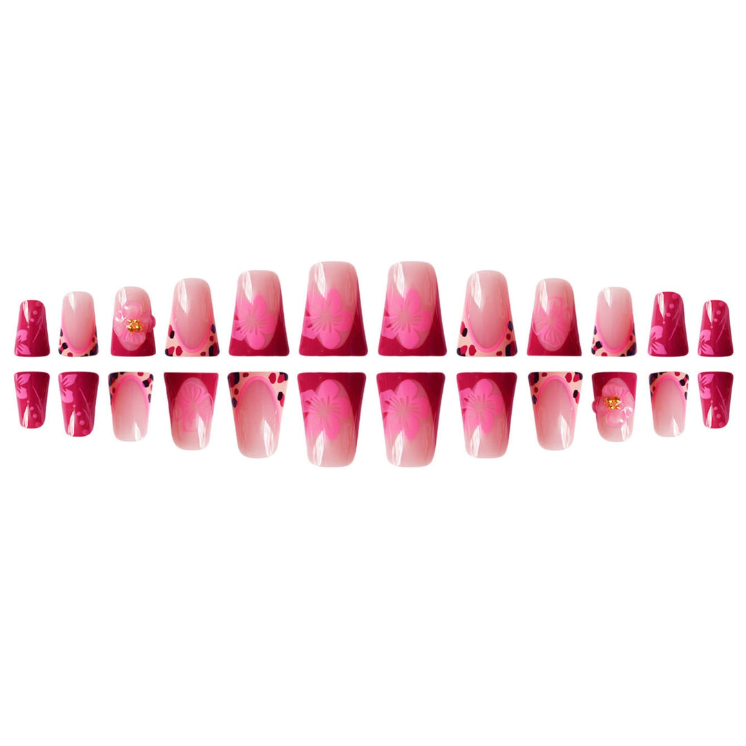 Floral Cat-Ear Design Press-On Nails Bowlift