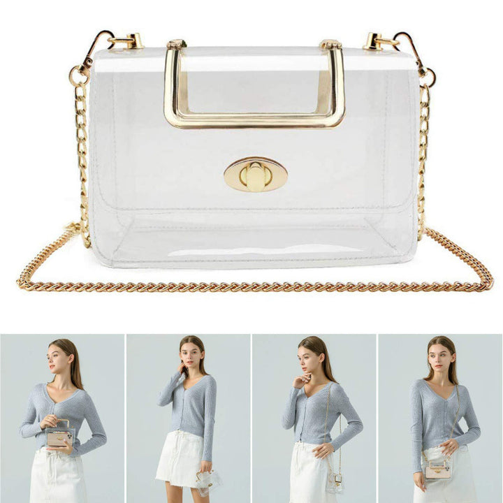 Transparent shoulder bag with structured design Bowlift