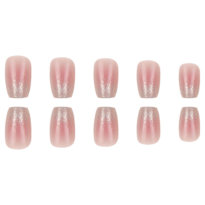 Long Glittered Ombre Press-On Nails Bowlift