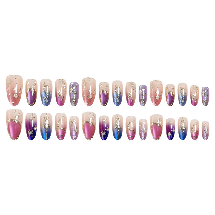 Nail art set with glamorous star and moon designs Bowlift