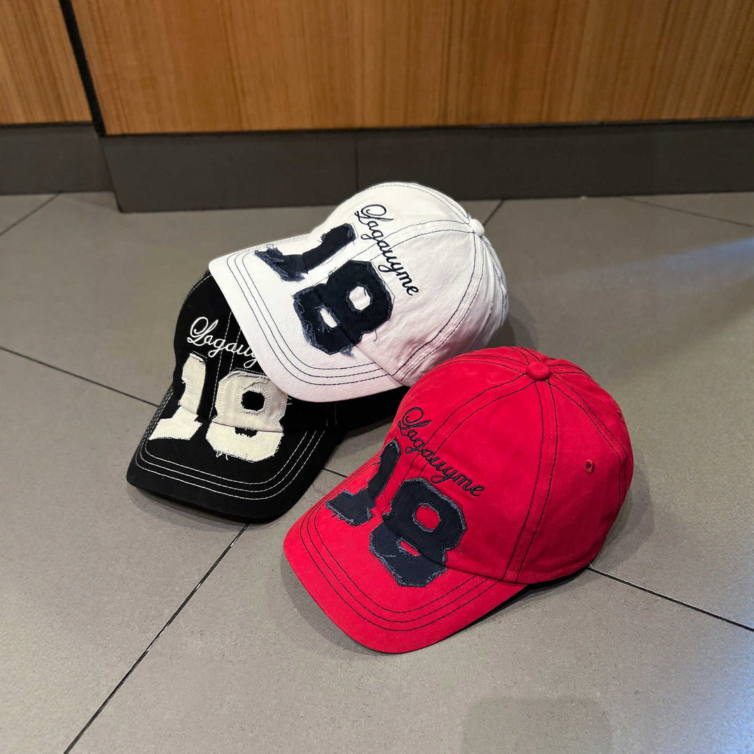Men's Distressed Embroidered Baseball Cap Bowlift