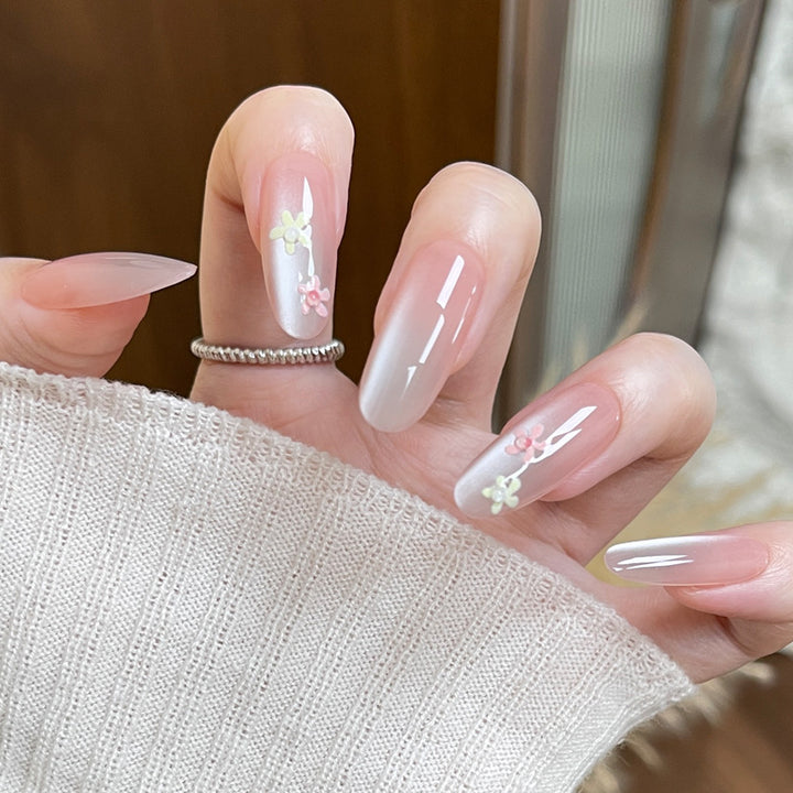 Floral-Embellished Stiletto Press-On Nails Bowlift
