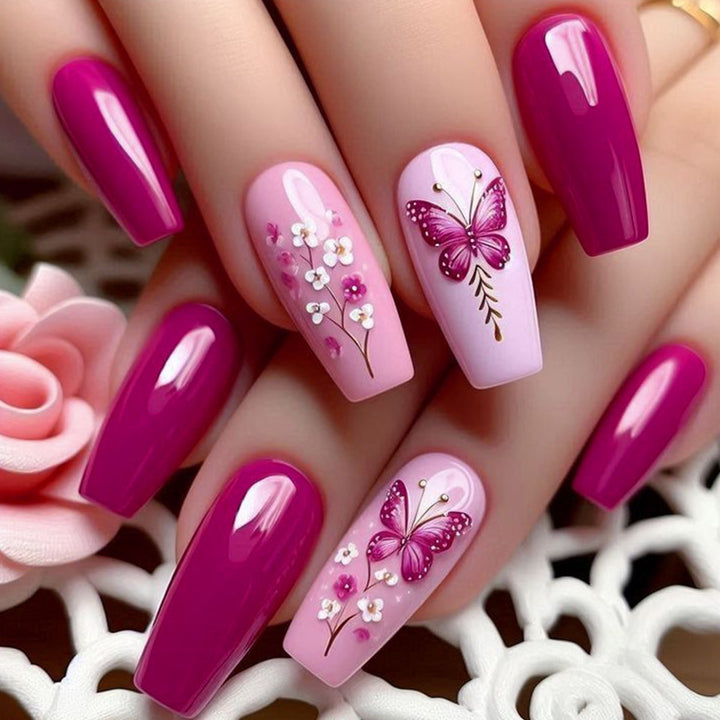 Floral Butterfly Nail Art Set Bowlift